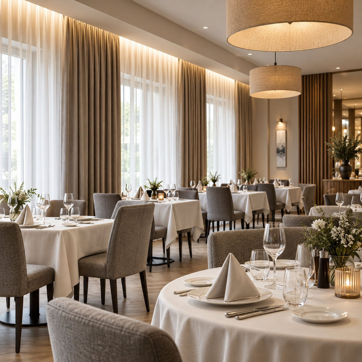 Reference — textilní vybavení hotelové restaurace
